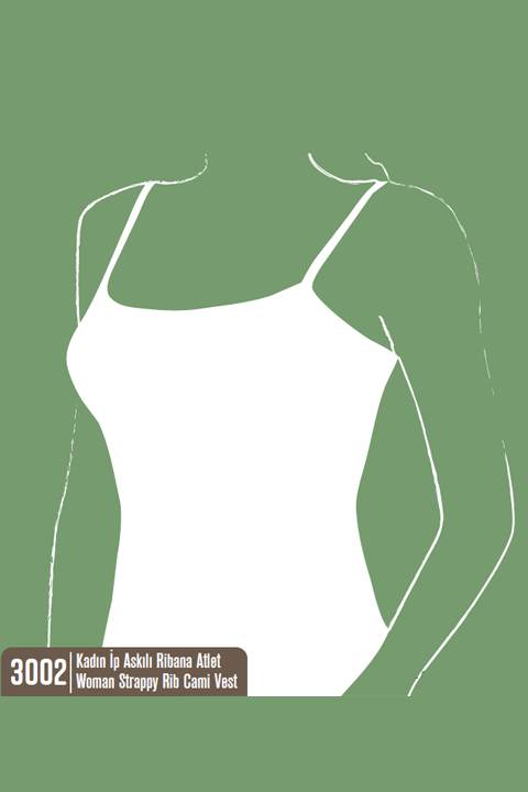 Kadın İp Askılı Ribana Atlet / Woman Strappy Rib Cami Vest