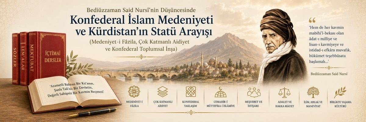 Bediüzzaman Said Nursî'nin Düşüncesinde Konfederal İslam Medeniyeti ve Kürdistan'ın Statü Arayışı  (Medeniyet-i Fâzıla, Çok Katmanlı Aidiyet ve Konfederal Toplumsal İnşa)